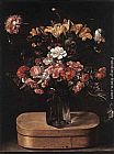 Jacques Linard Canvas Paintings - Bouquet on Wooden Box